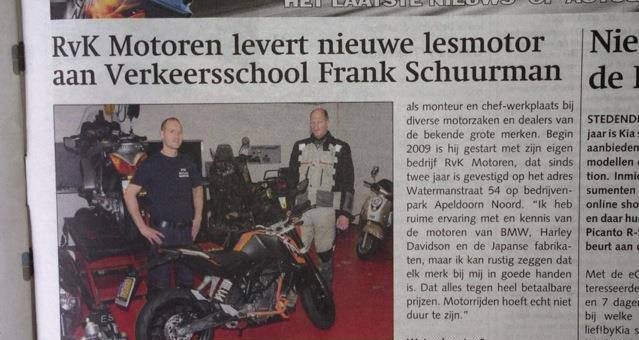 Nieuwe lesmotor geleverd aan Rijschool Frank Schuurman